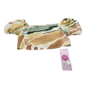 Girls Size 10Y US Crop Top Colourful Earth Tones Shirt Brand New